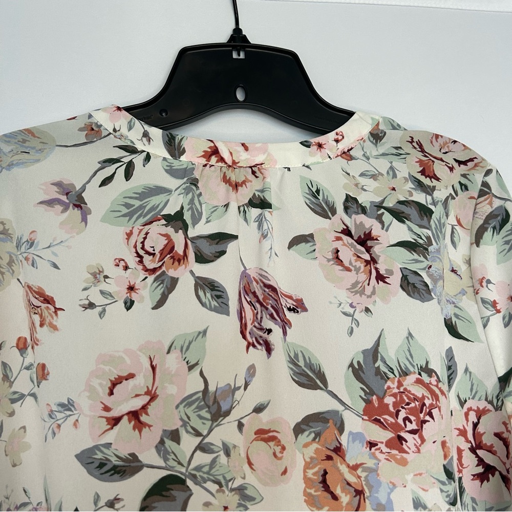 Elaine Rose Cream Floral Print Blouse‎ - Picture 7 of 10